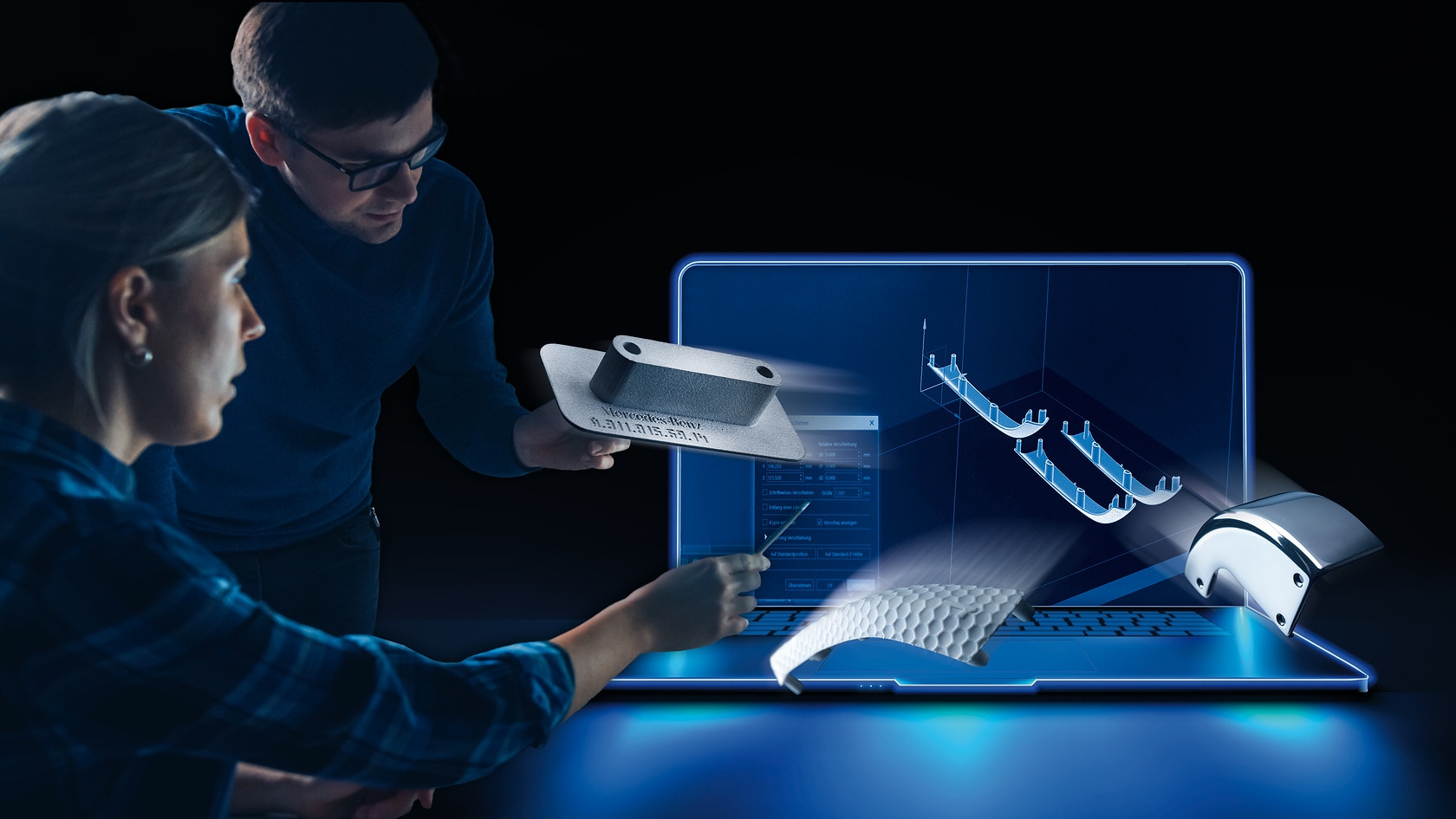 [Translate to Deutschland-en:] Digital design and additively manufactured components as an individual solution within the frame of Additive Manufacturing Solutions.